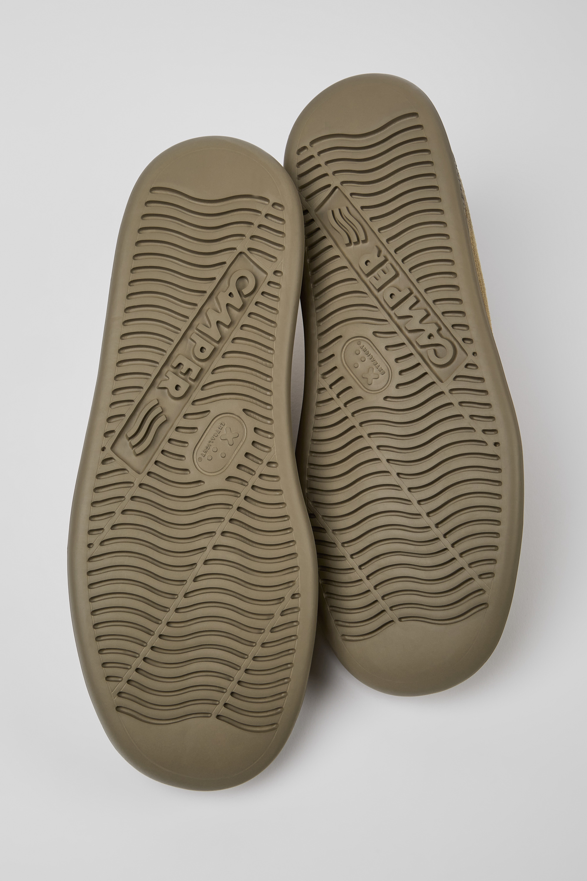 Runner - Beige leather and nubuck sneakers for men