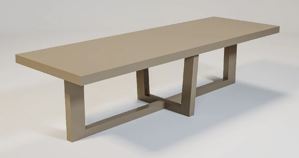 Casa Padrino mesa de comedor de lujo mate taupe 300 x 100 x A. 78 cm - Mesa de cocina rectangular de madera maciza - Muebles de comedor de madera maciza de lujo