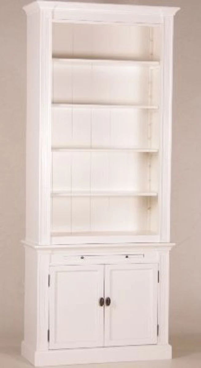 Casa Padrino Shabby Chic Country Style Bookcase White B 100 H 240 cm cabinet