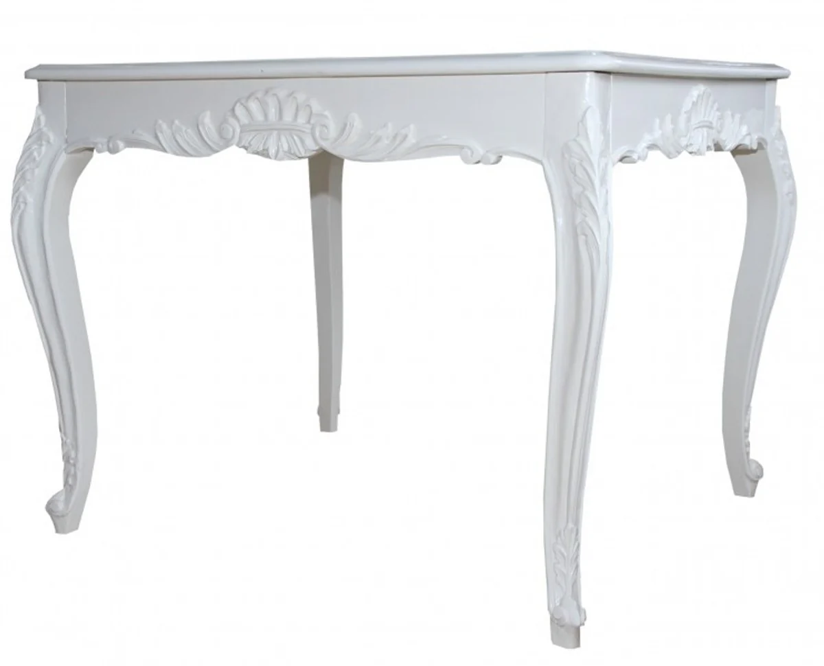 Casa Padrino Baroque Dining Table White 100 cm x 100 cm- Dining Table - Antique Style Furniture