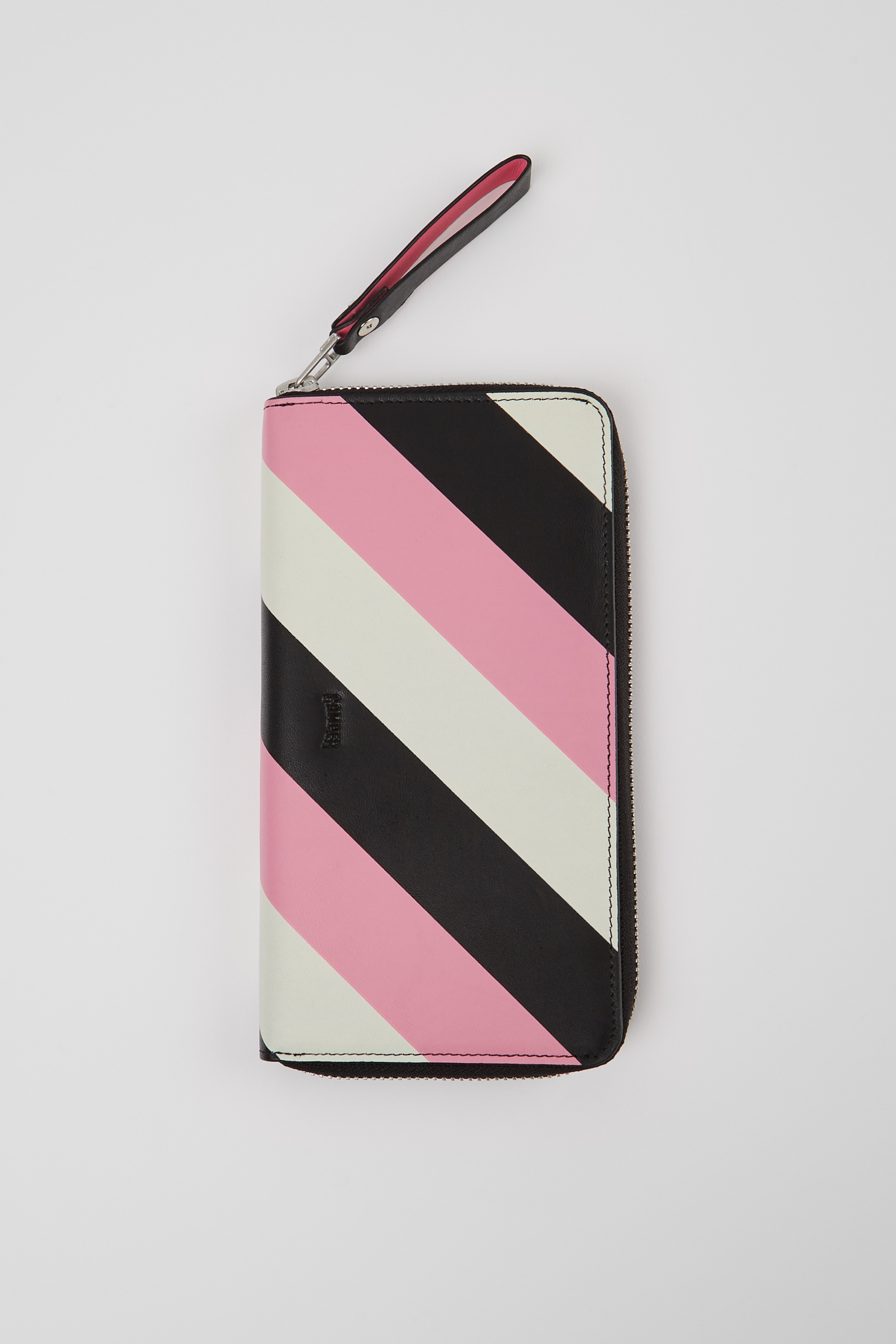 Mosa - Large black, pink, and white leather wallet