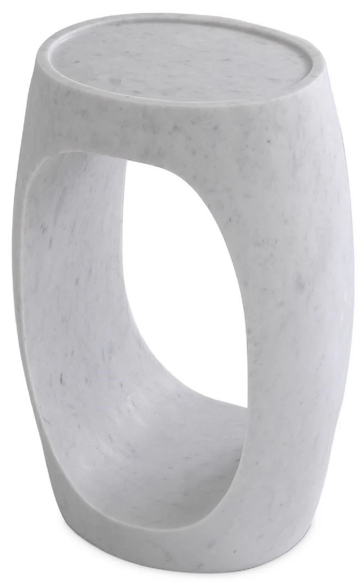 Casa Padrino mesa auxiliar de m¨¢rmol de lujo blanco 37 x 29 x A. 55,5 cm - Muebles de M¨¢rmol - Calidad de Lujo