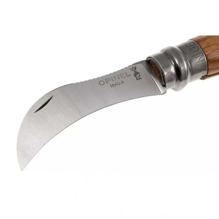 Opinel Champiñon Nº8 Inox con cepillo + funda – Navaja de bolsillo para setas