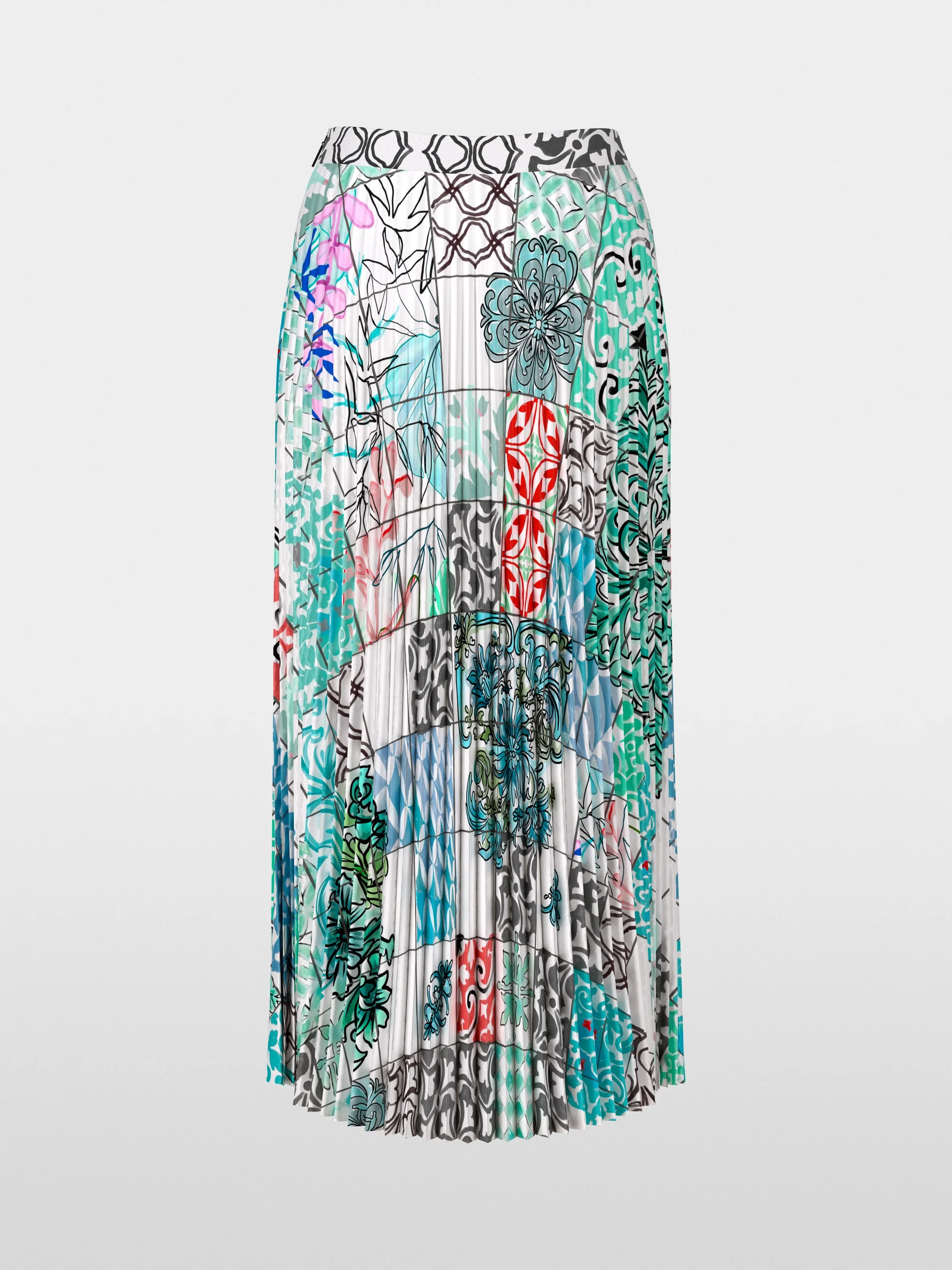 Marc-Cain Pleated midi skirt with print