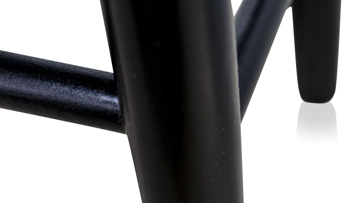 Casa Padrino Luxury Stool Blue / Black ? 40 x H. 57 cm - Stool with Sheepskin