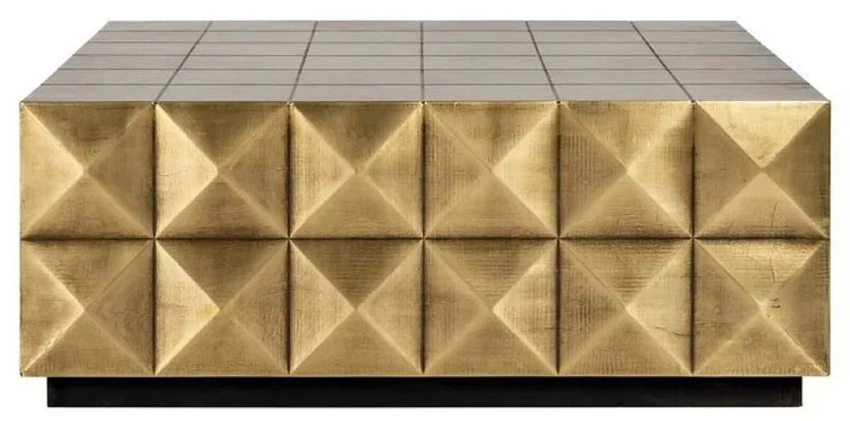 Casa Padrino mesa de centro de lujo oro / negro 90 x 90 x A. 35 cm - Mesa de sal¨®n cuadrada - Muebles de sal¨®n - Muebles de hotel - Muebles de lujo