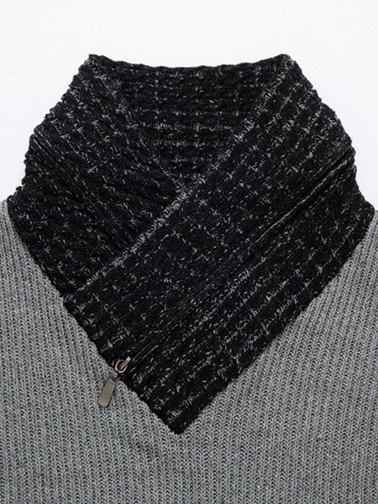 Contrast Turtleneck Sweater
