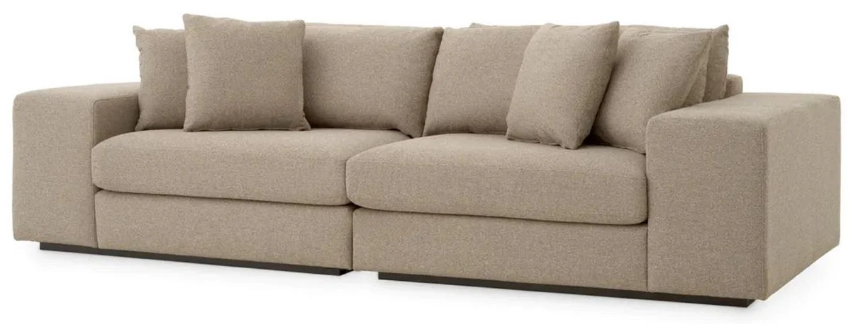 Casa Padrino sof¨¢ de lujo con cojines gris / negro 280 x 120 x A. 90 cm - Sof¨¢ de sal¨®n - Sof¨¢ de hotel - Muebles de sal¨®n - Muebles de hotel - Muebles de lujo - Calidad de lujo