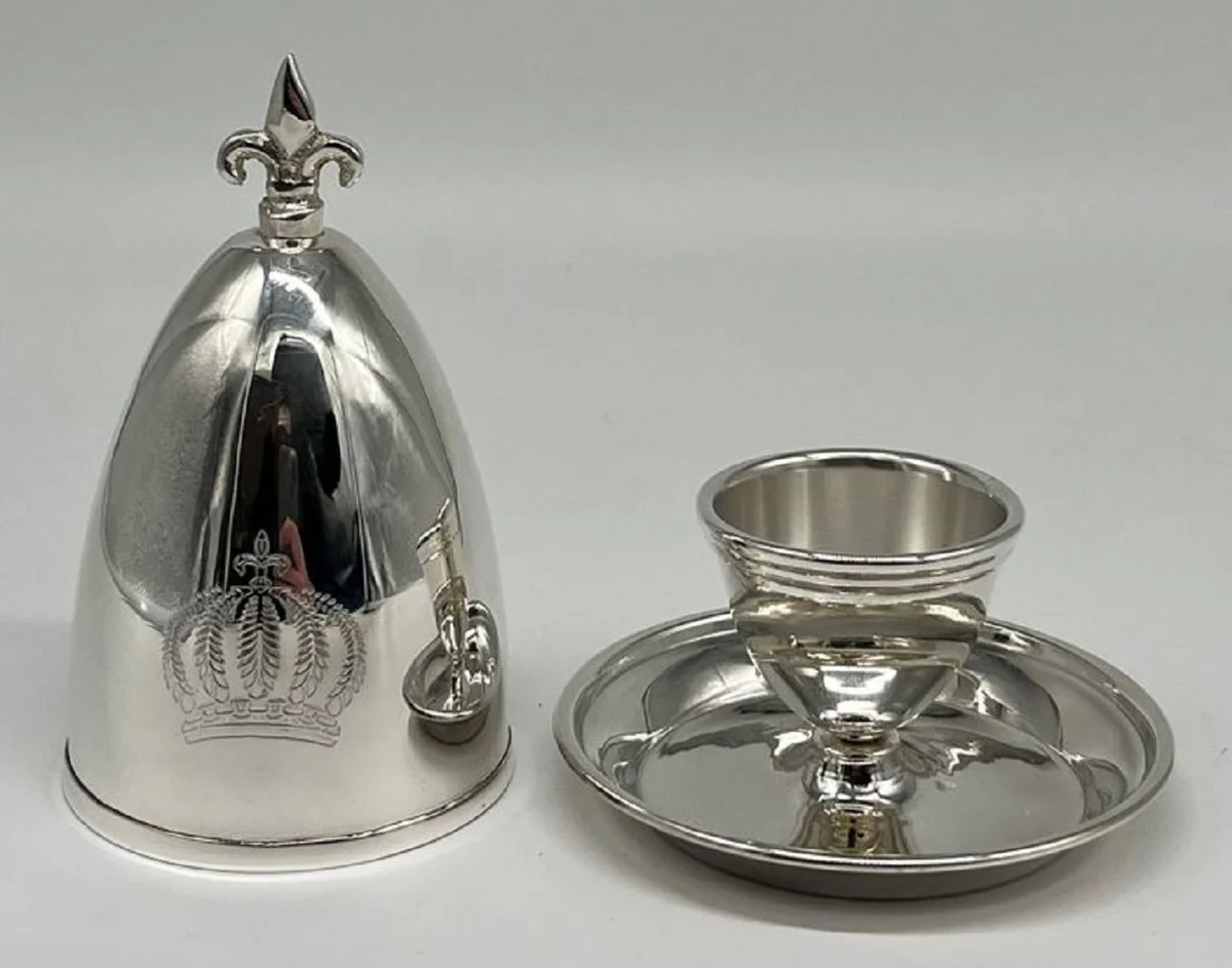Pomp??s de Casa Padrino huevera barroco de lujo con tapa plata - dise?ada por Harald Gl??ckler