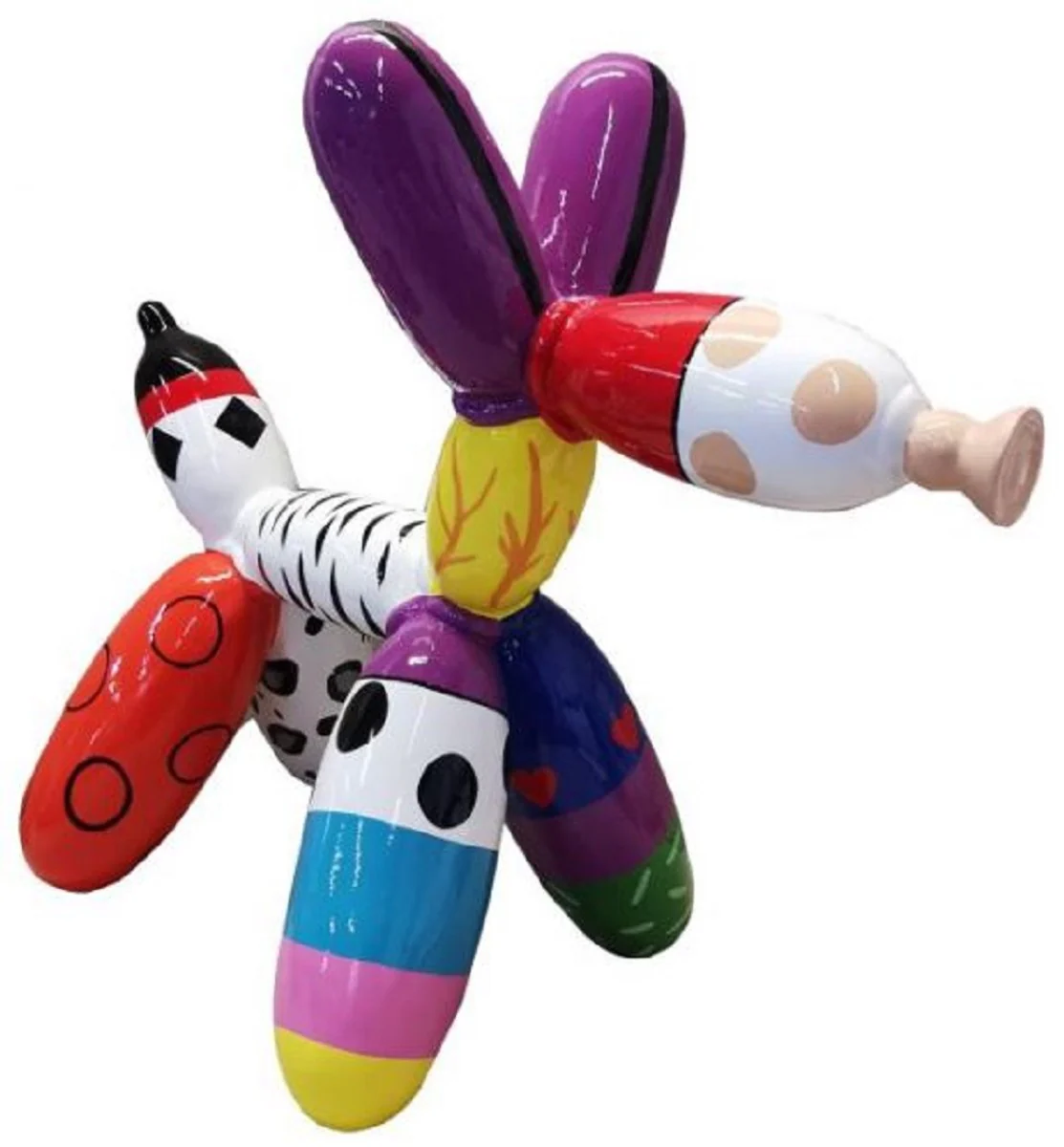 Casa Padrino figura decorativa de diseño de lujo perro globo colorido 62 x A. 57 cm - Figura decorativa salón - Figura decorativa jardín - Figura decorativa animal de lujo - Escultura de diseño