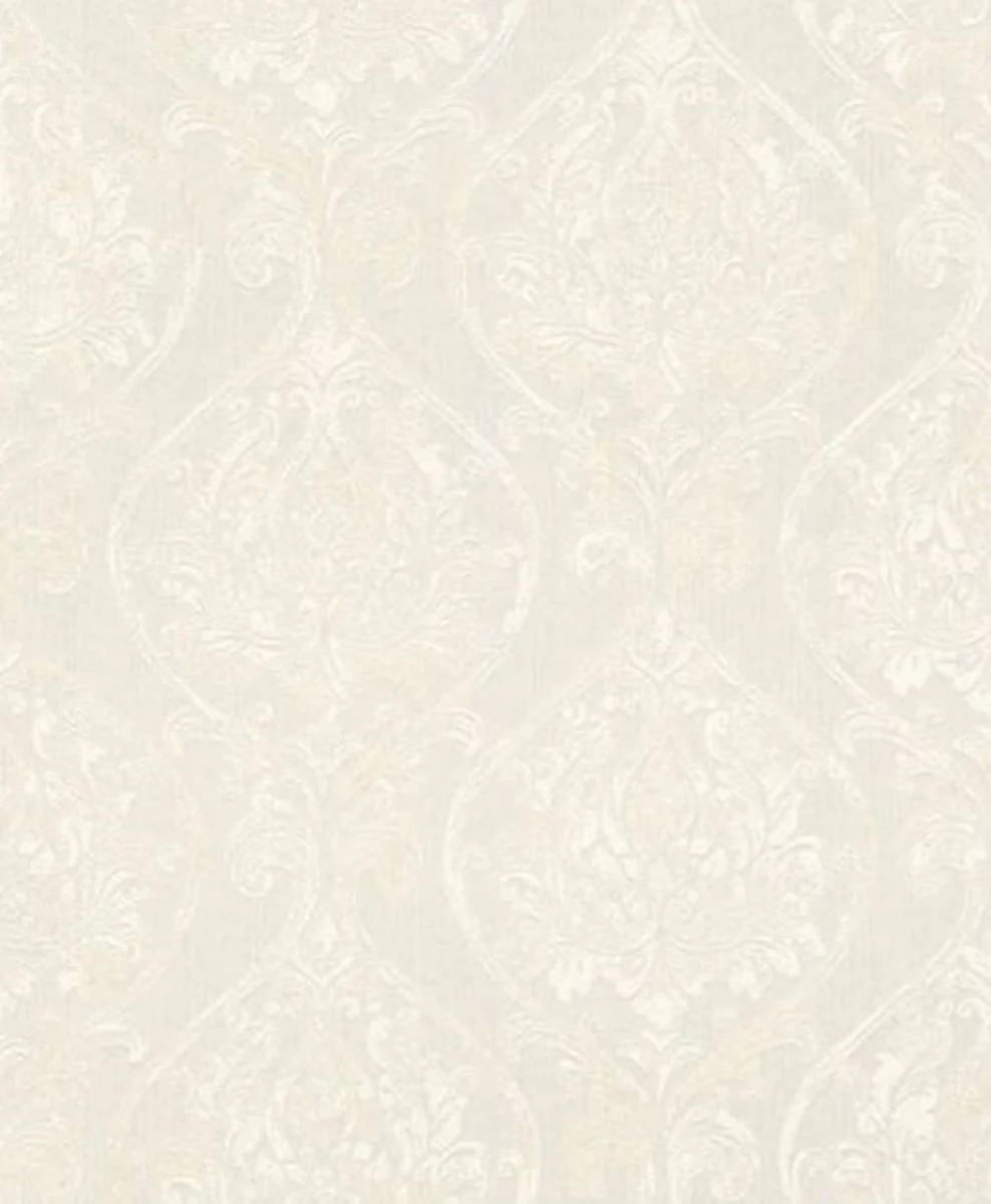 Casa Padrino papel tapiz de sala de estar barroco blanco 10,05 x 0,53 m - Papel Pintado Textil de Alta Calidad en Estilo Barroco
