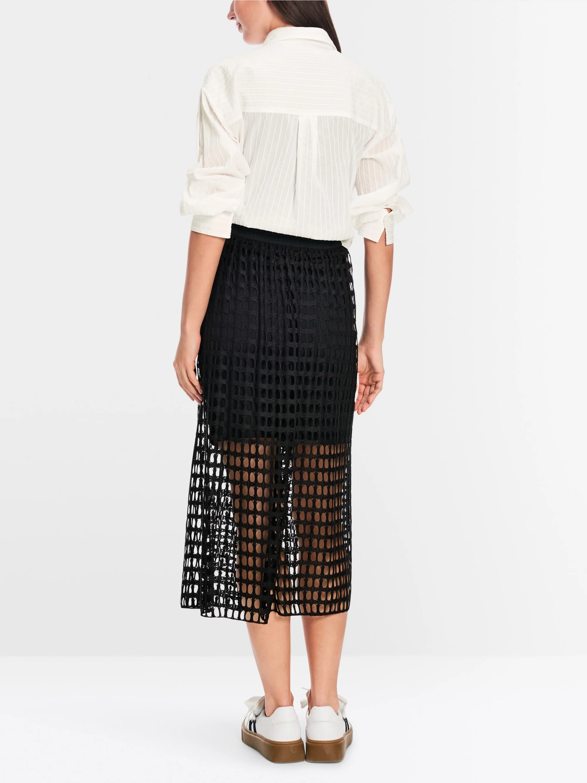 Marc-Cain Airy skirt in openwork mesh knit