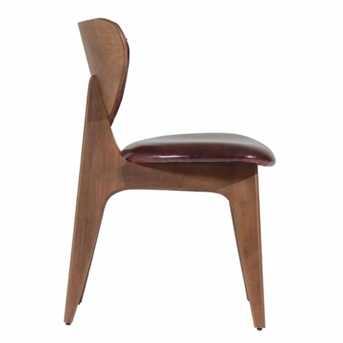 Casa Padrino silla de comedor de cuero de lujo rojo vino oscuro / marr¨®n - Muebles de comedor de cuero genuino