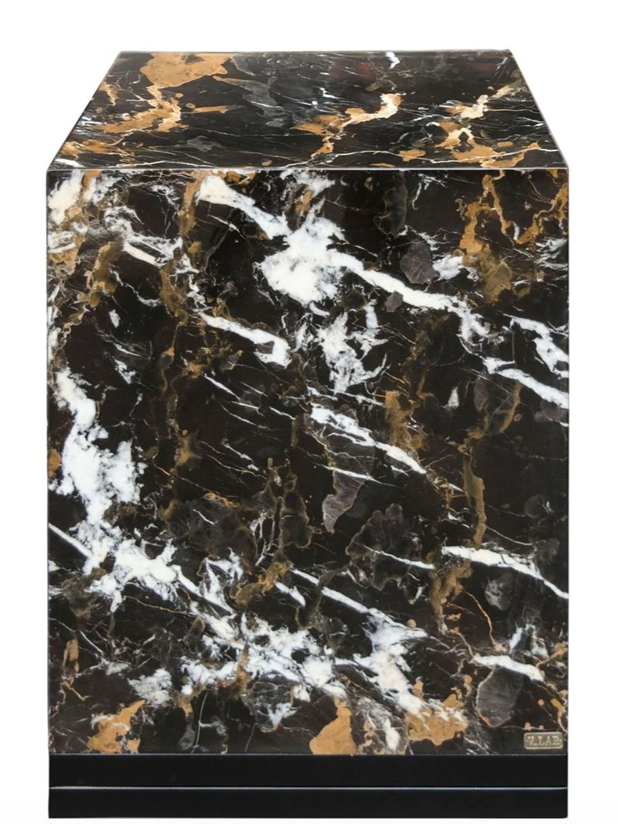 Casa Padrino mesa auxiliar negro 40 x 40 x H. 50 cm - Deco de la Sala de Estar de Lujo