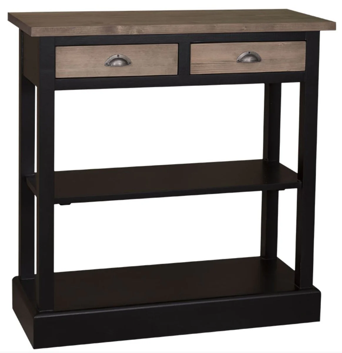 Casa Padrino consola de cocina de estilo country negro / marr¨®n 85 x 35 x H. 89 cm - Consola de Estilo Country con 2 Cajones