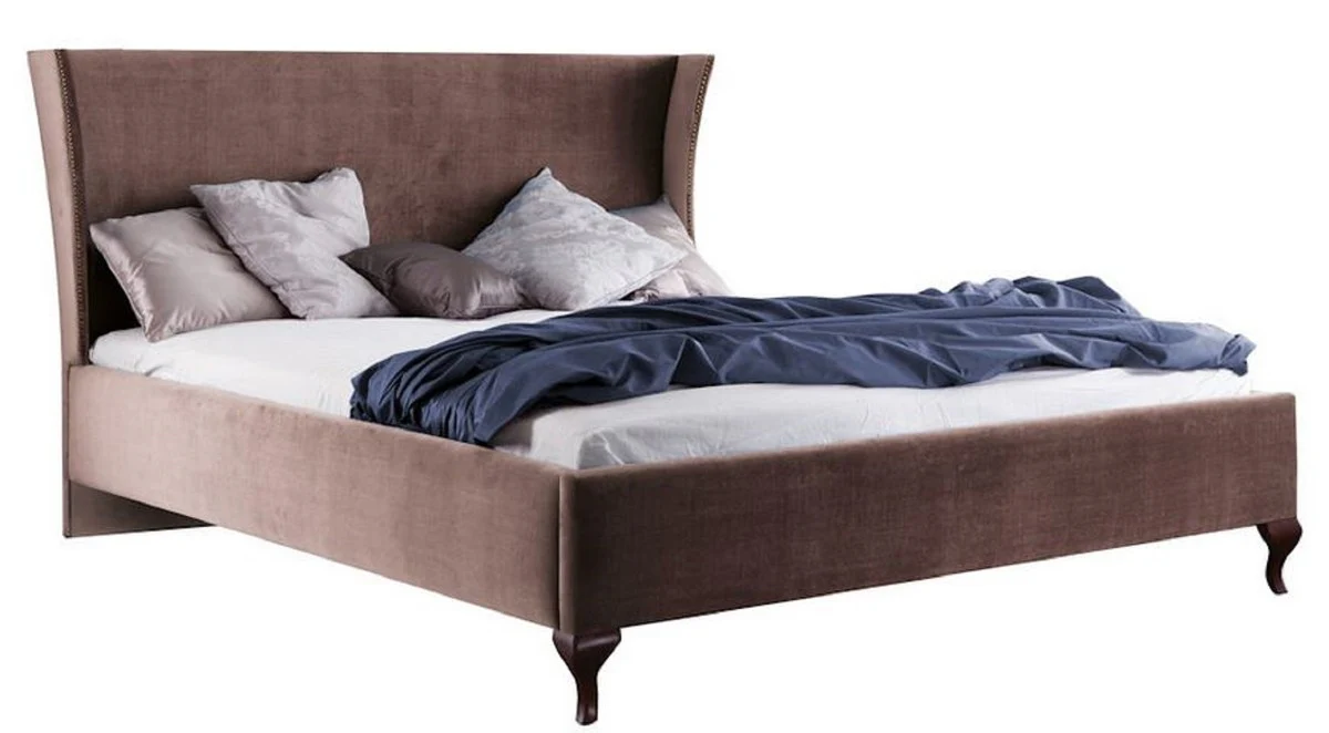 Casa Padrino cama de estilo art nouveau de lujo taupe / marr¨®n oscuro 196,4 x 211 x H. 121 cm - Cama Art Nouveau - Muebles de Dormitorio de Estilo Barroco y Art Nouveau