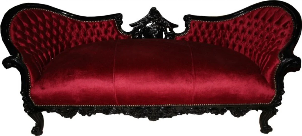 Casa Padrino Baroque Sofa Vampire Bordeaux Red / Black