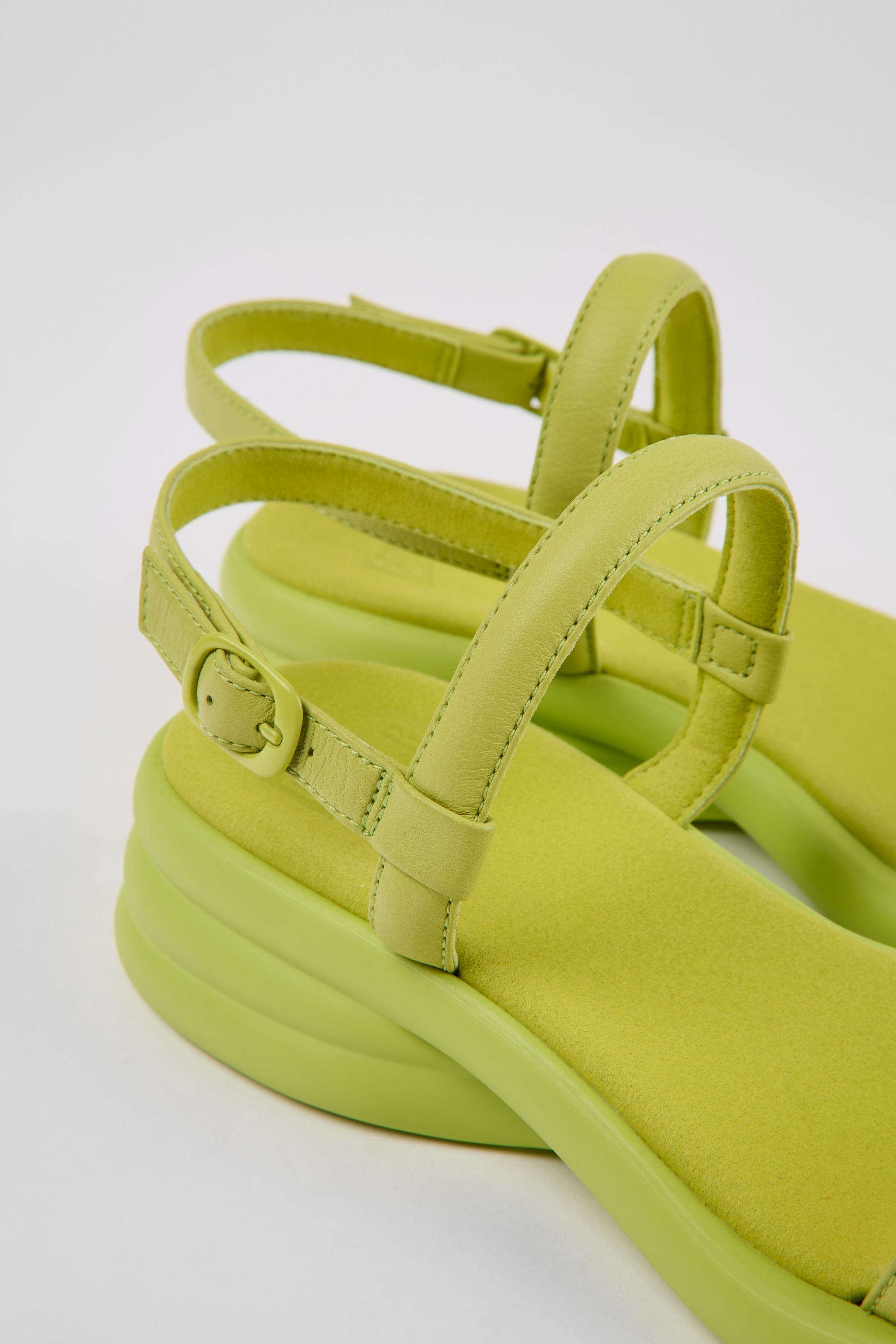 Spiro - Green leather sandals for women