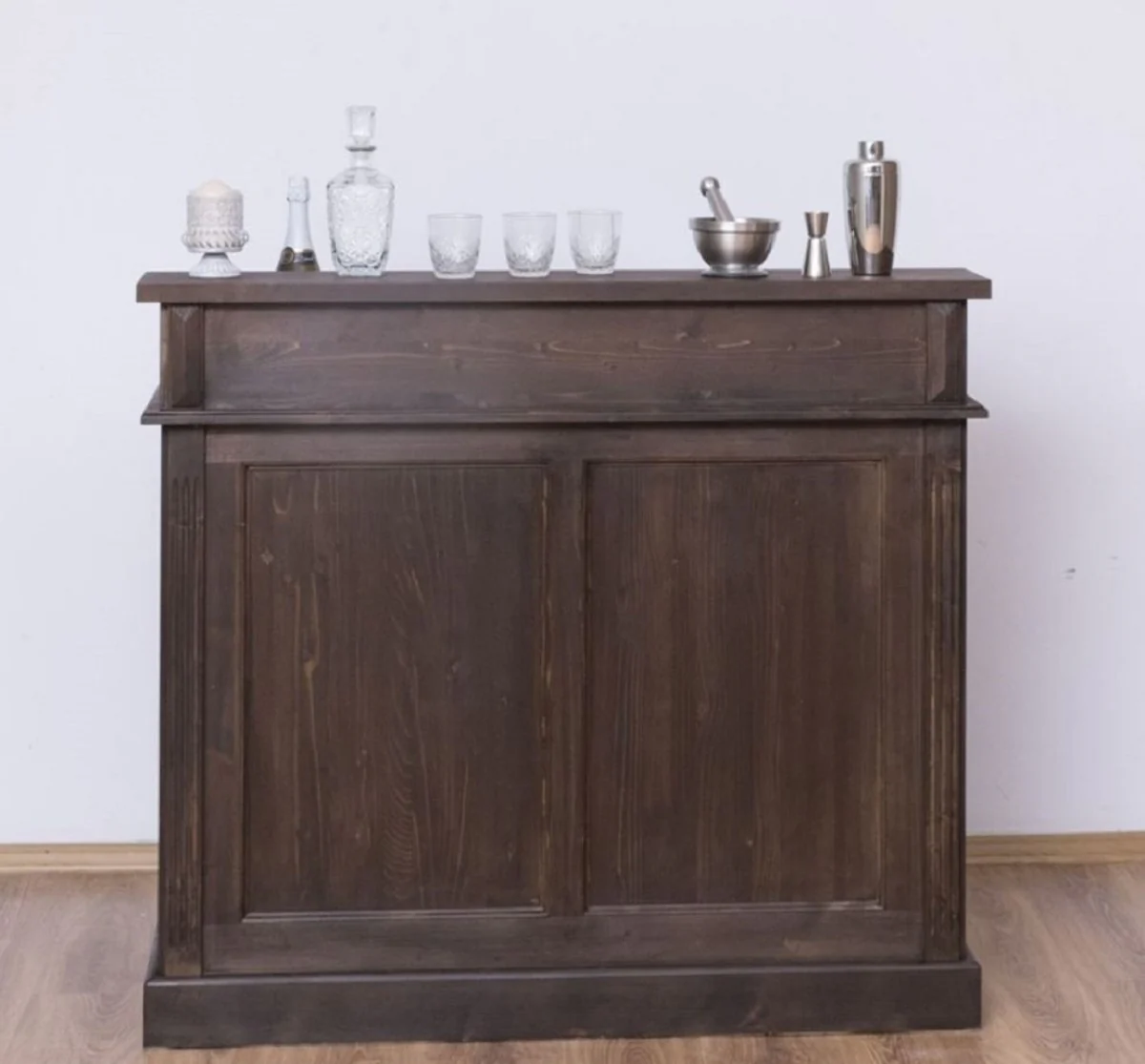 Casa Padrino barra de bar de estilo campestre marr¨®n oscuro 120 cm - Mueble bar