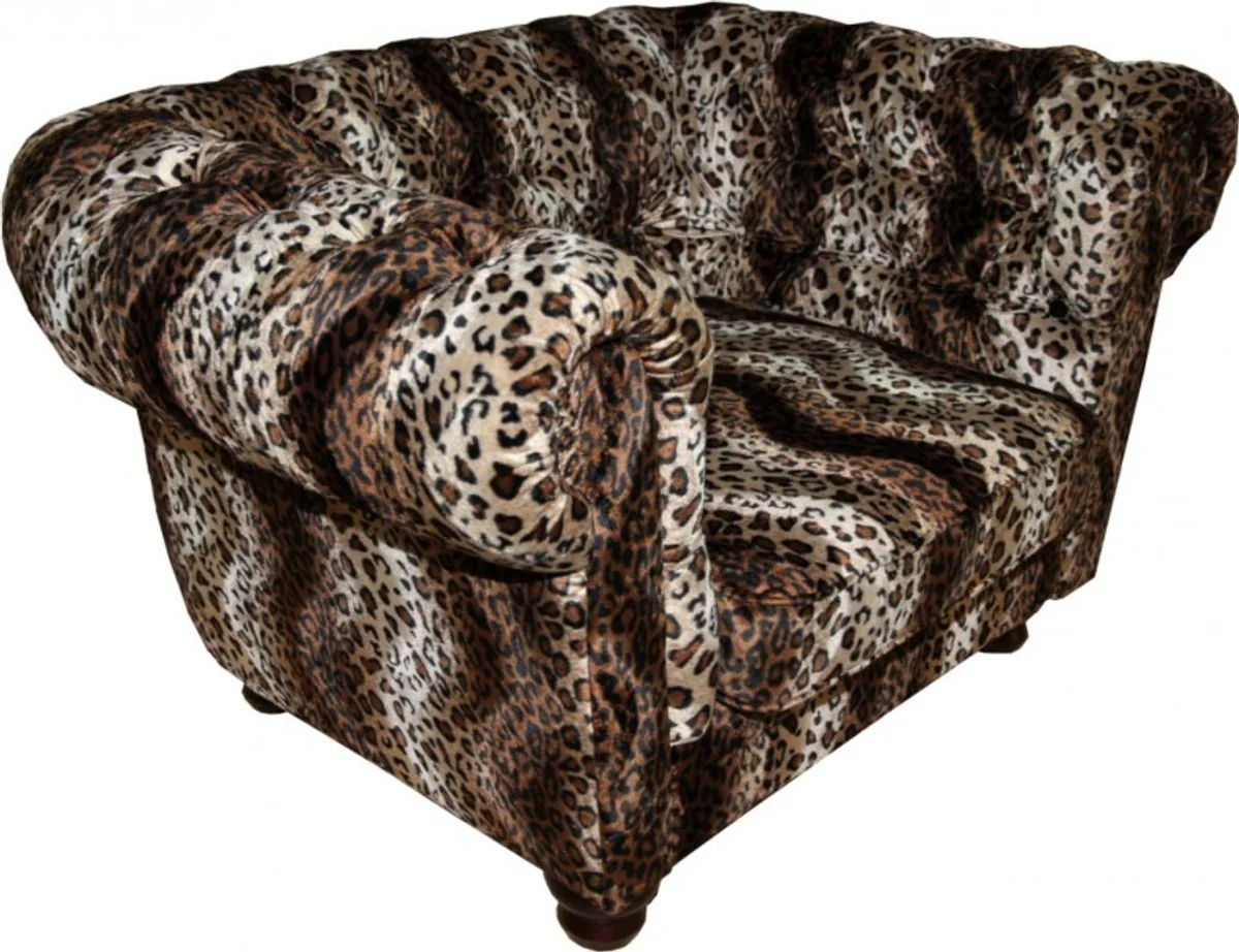 Casa Padrino Limited Edition Designer Chesterfield armchair Leopard