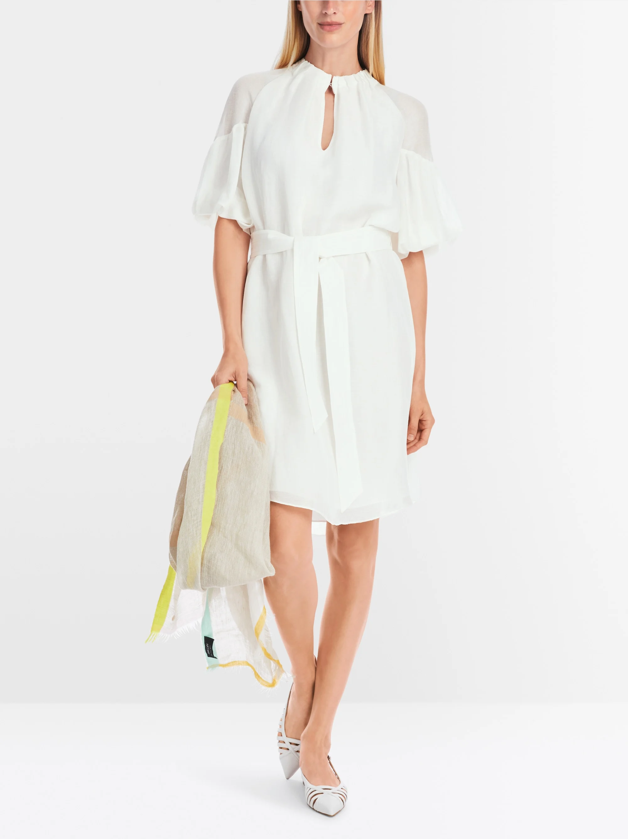 Marc-Cain Plain mini dress with balloon sleeves