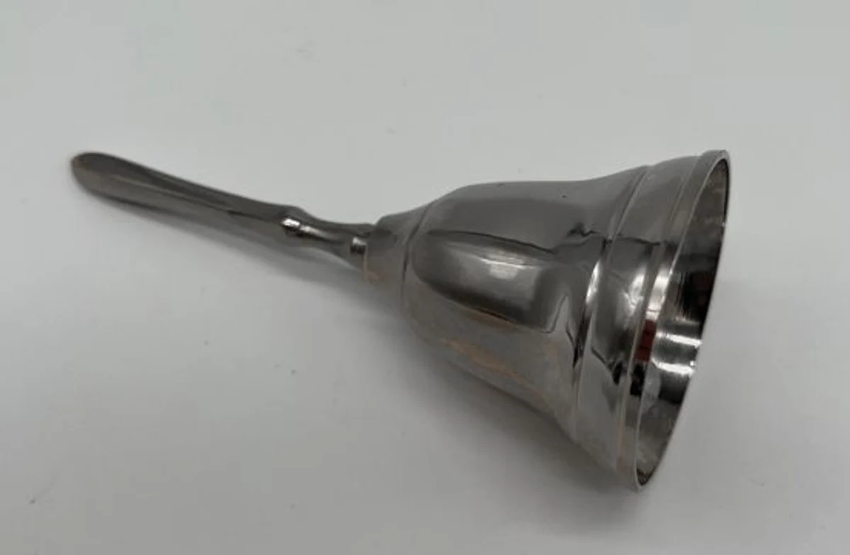 Casa Padrino campana de mano latón niquelado Ø 4,5 x A. 11 cm - campana de mesa - campana de servicio - campana de gastronomía - campana de hotel - accesorios de decoración de hotel y gastronomía