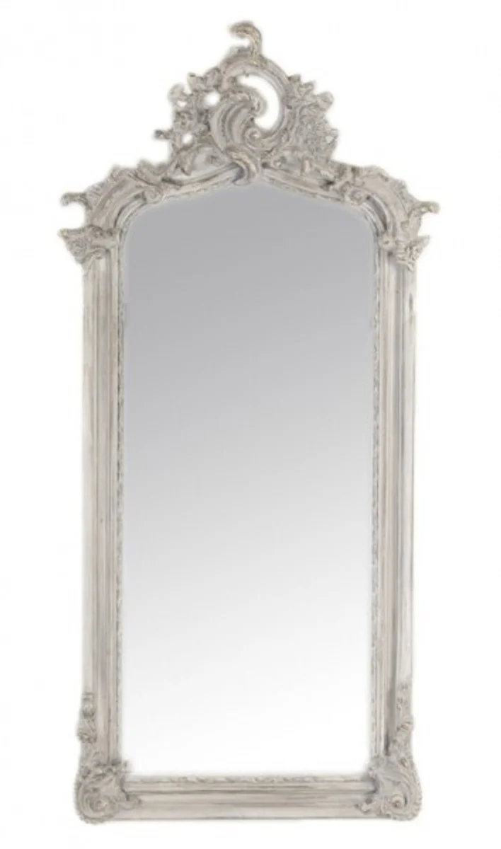 Casa Padrino luxury baroque wall mirror antique grey 120 x 55 cm - solid and heavy - antique style mirror