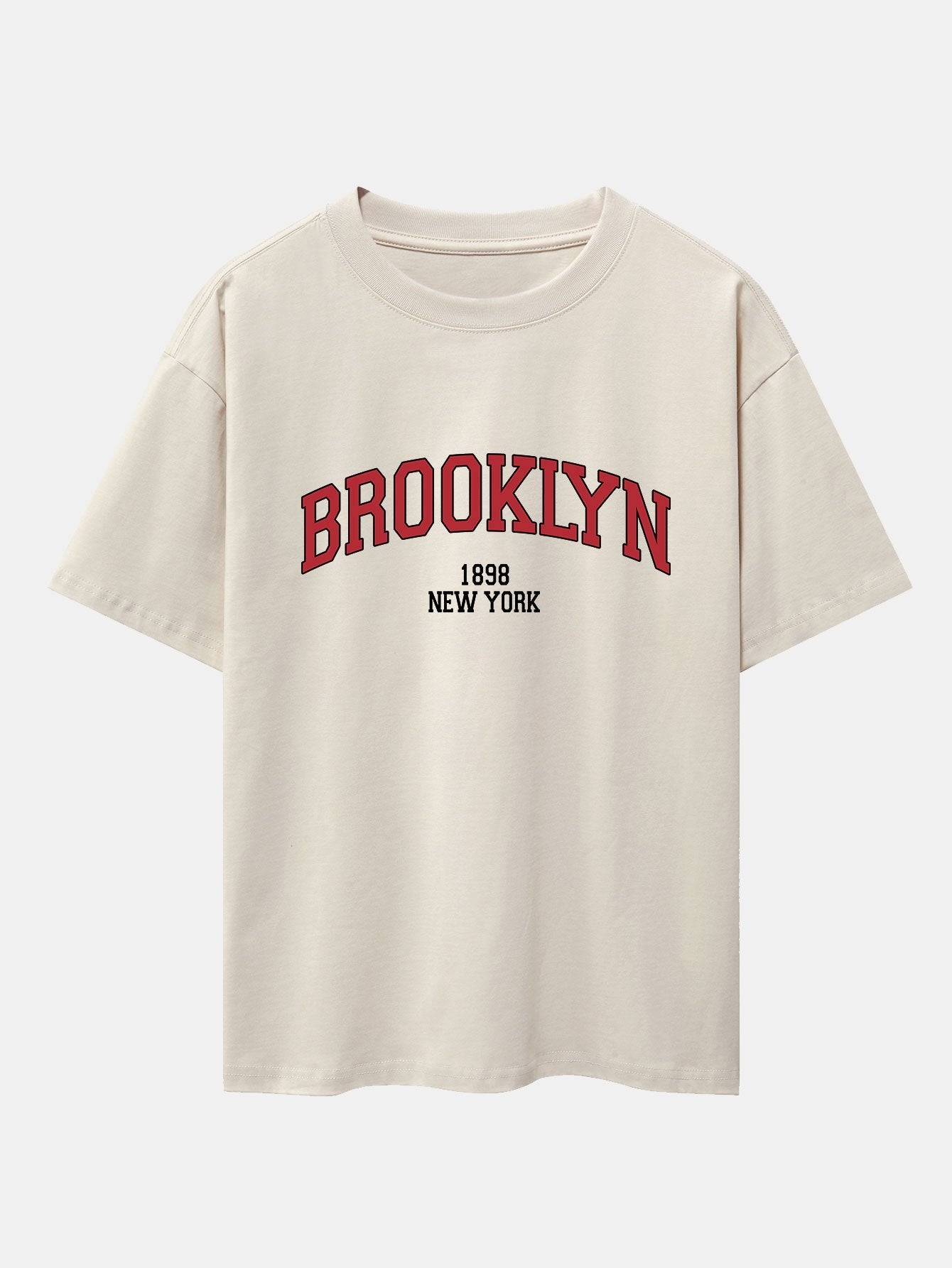 Brooklyn Print Drop Shoulder Oversize T-Shirt & Jersey Shorts