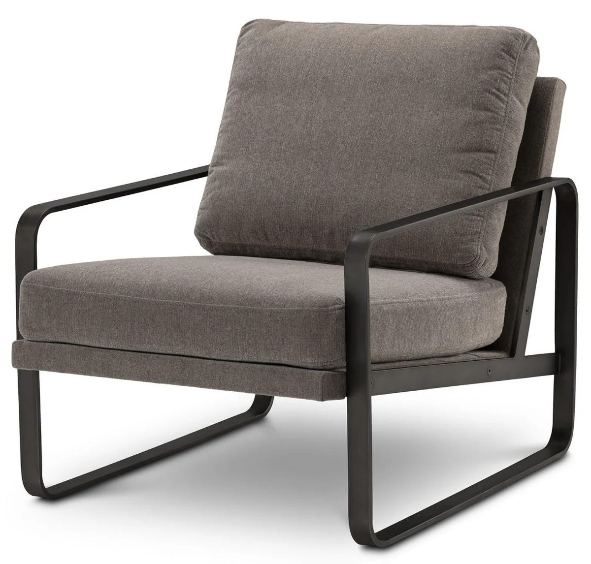 Casa Padrino sill¨®n de lujo gris marr¨®n / negro 83 x 67,5 x A. 67,5 cm - Sill¨®n de Sal¨®n - Sill¨®n de Hotel - Muebles de Lujo