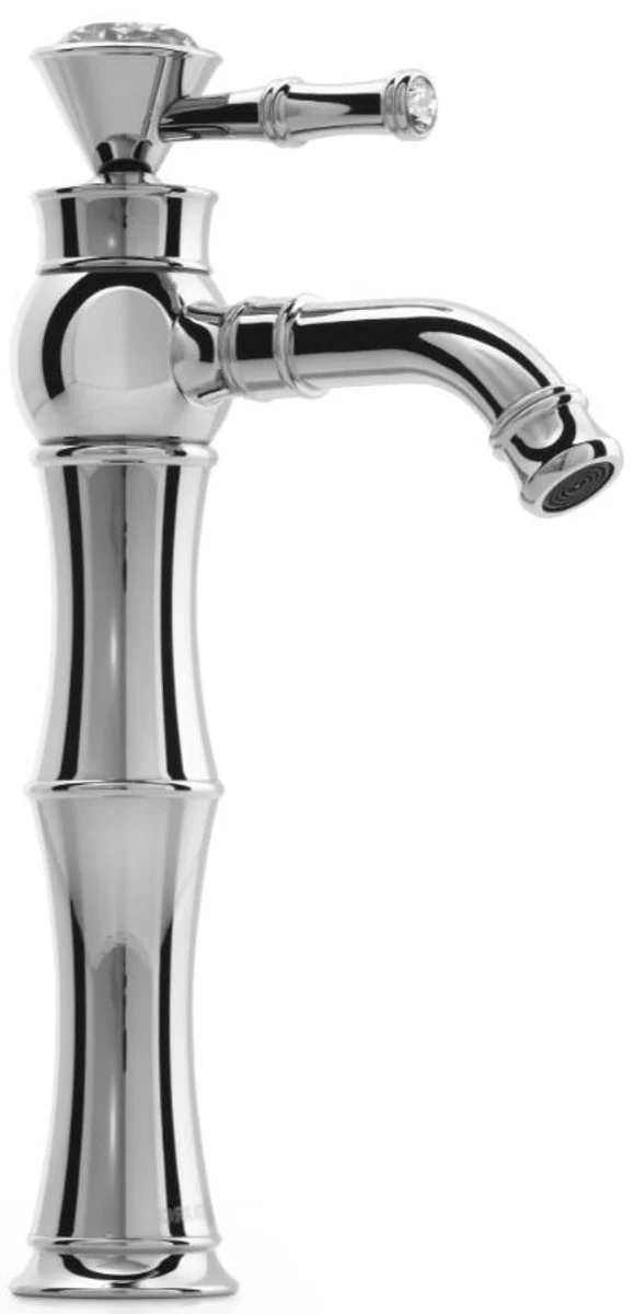 Casa Padrino grifo para lavabo Art Nouveau de lujo con vidrio cristal A. 32,3 cm - Diferentes Colores - Accesorios de baño neoclásicos - Accesorios de Baño de Lujo