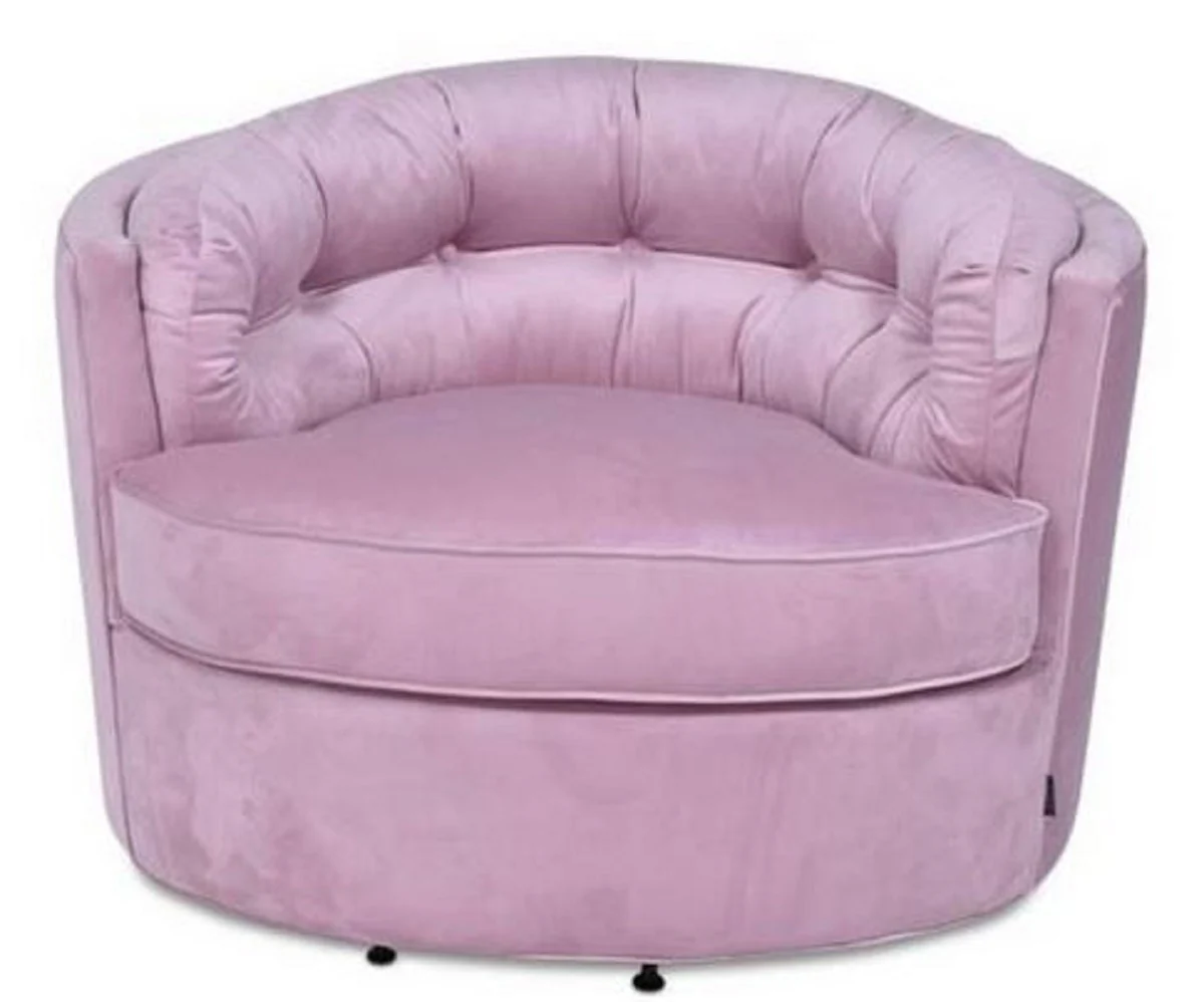 Casa Padrino sill¨®n giratorio de lujo rosa 90 x 86 x H. 71 cm - Sill¨®n de Terciopelo - Sill¨®n de Sal¨®n- Muebles de Sal¨®n