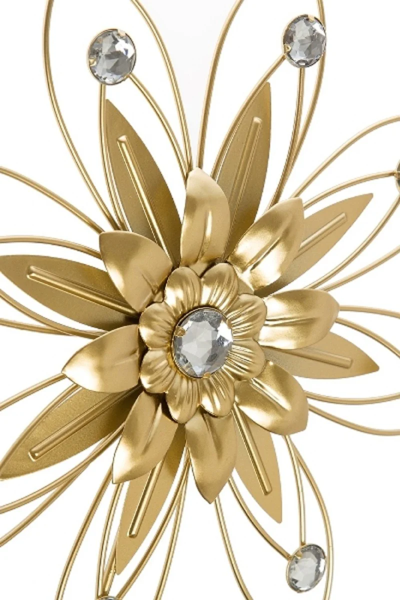 Casa Padrino conjunto de candelero de pared de diseño de 4 oro 26 x 6 x H. 32 cm - Decoración de Pared Decorativa