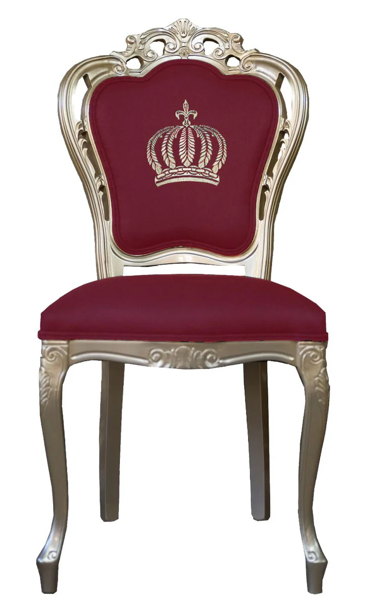 Pomp??s by Casa Padrino luxury baroque dining chair burgundy / gold - Pomp??s baroque chair designed by Harald Gl??ckler