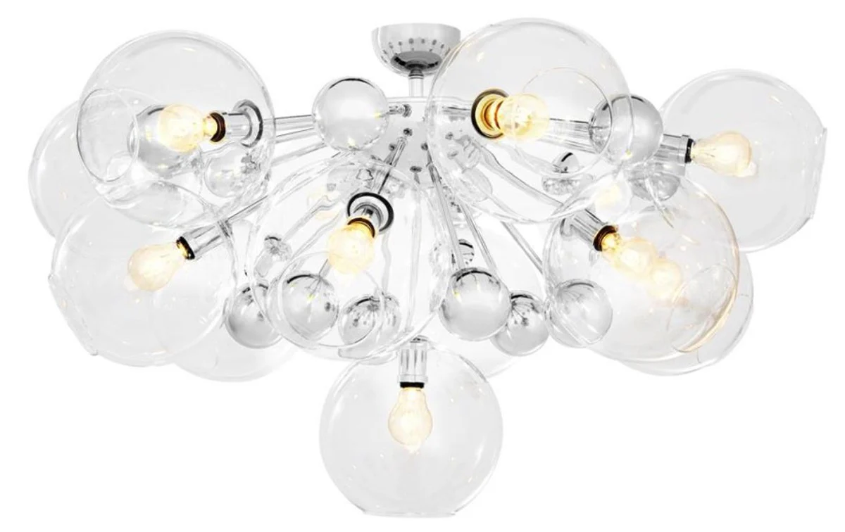 Casa Padrino lámpara de techo de lujo plata Ø 90 x H. 57 cm - Calidad de Lujo