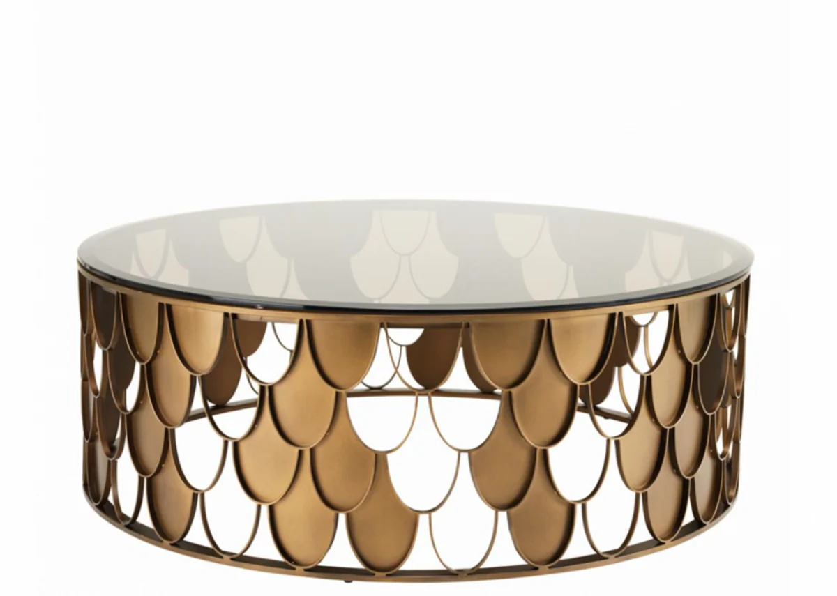 Casa Padrino Art Deco luxury designer coffee table antique copper - living room coffee table - Luxury Furniture