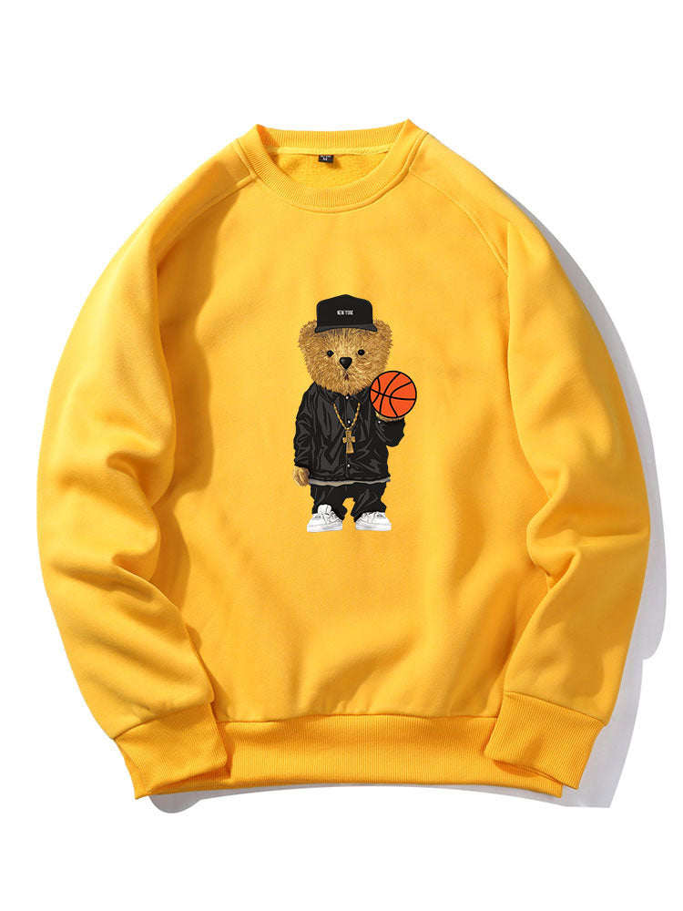 Basketball Bear Print Sweatshirt