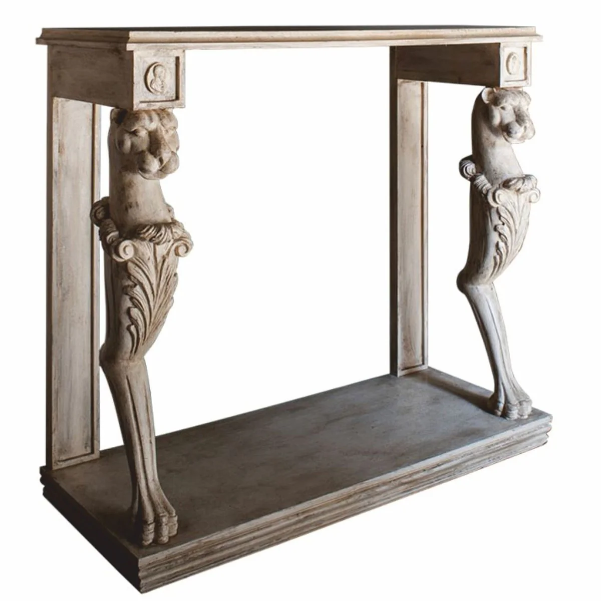 Casa Padrino Consola Barroco de Lujo Blanco Antiguo 104 cm - Muebles Barrocos - Hecho en Italia