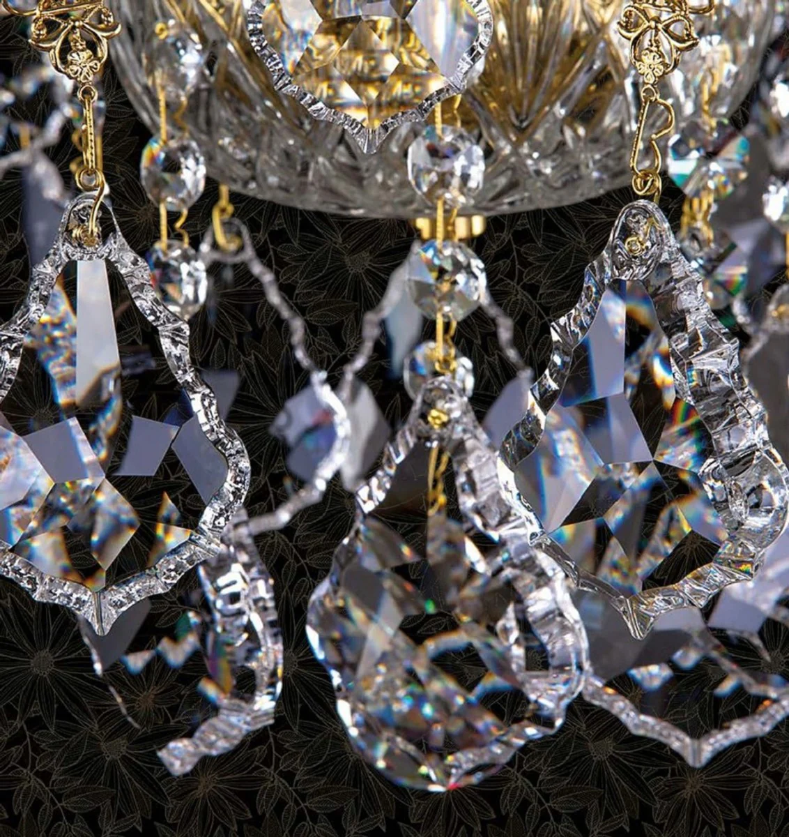 Casa Padrino ara?a de luces barroco de lujo con cristal de bohemia oro ? 60 cm