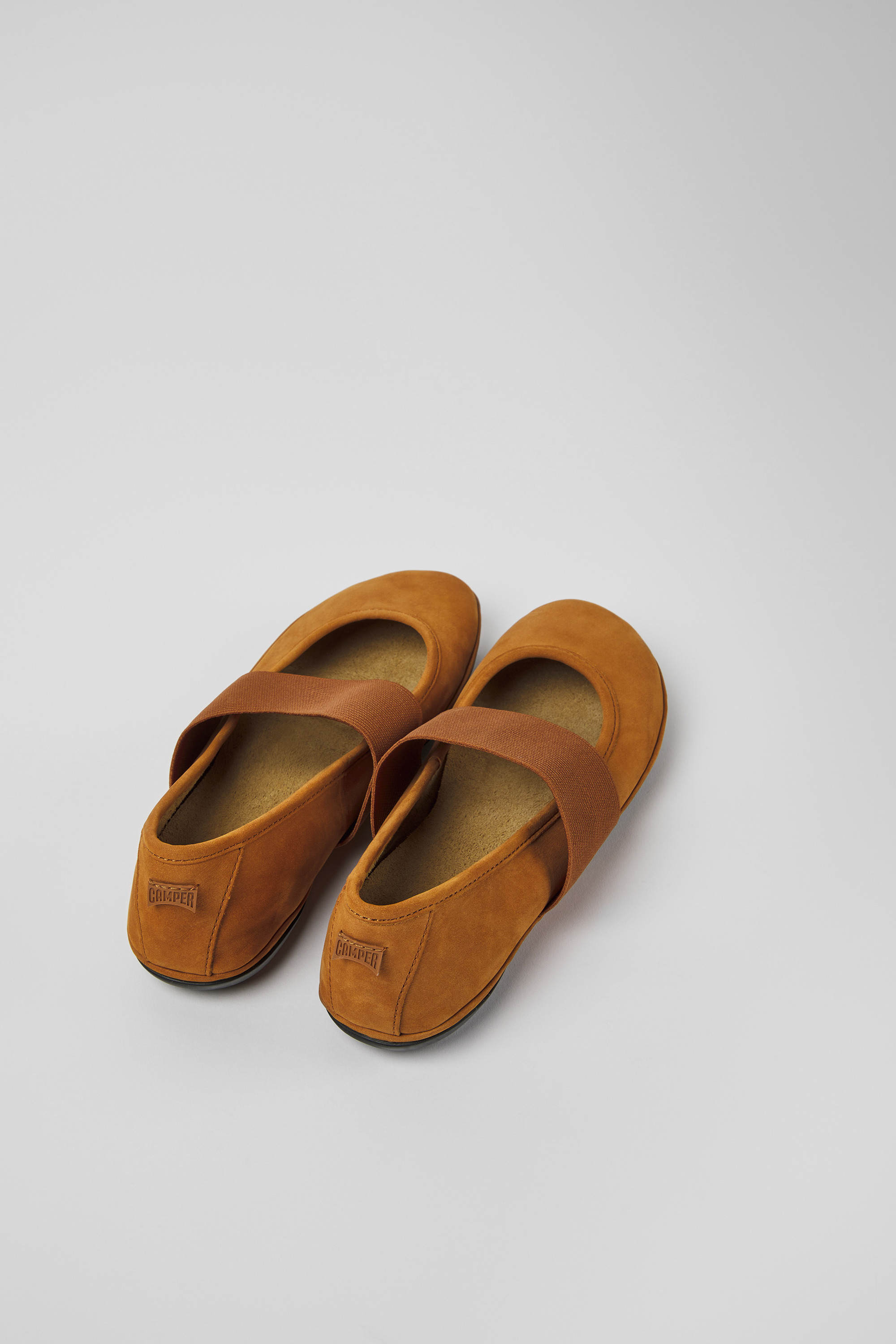 Right - Brown nubuck ballerinas for women