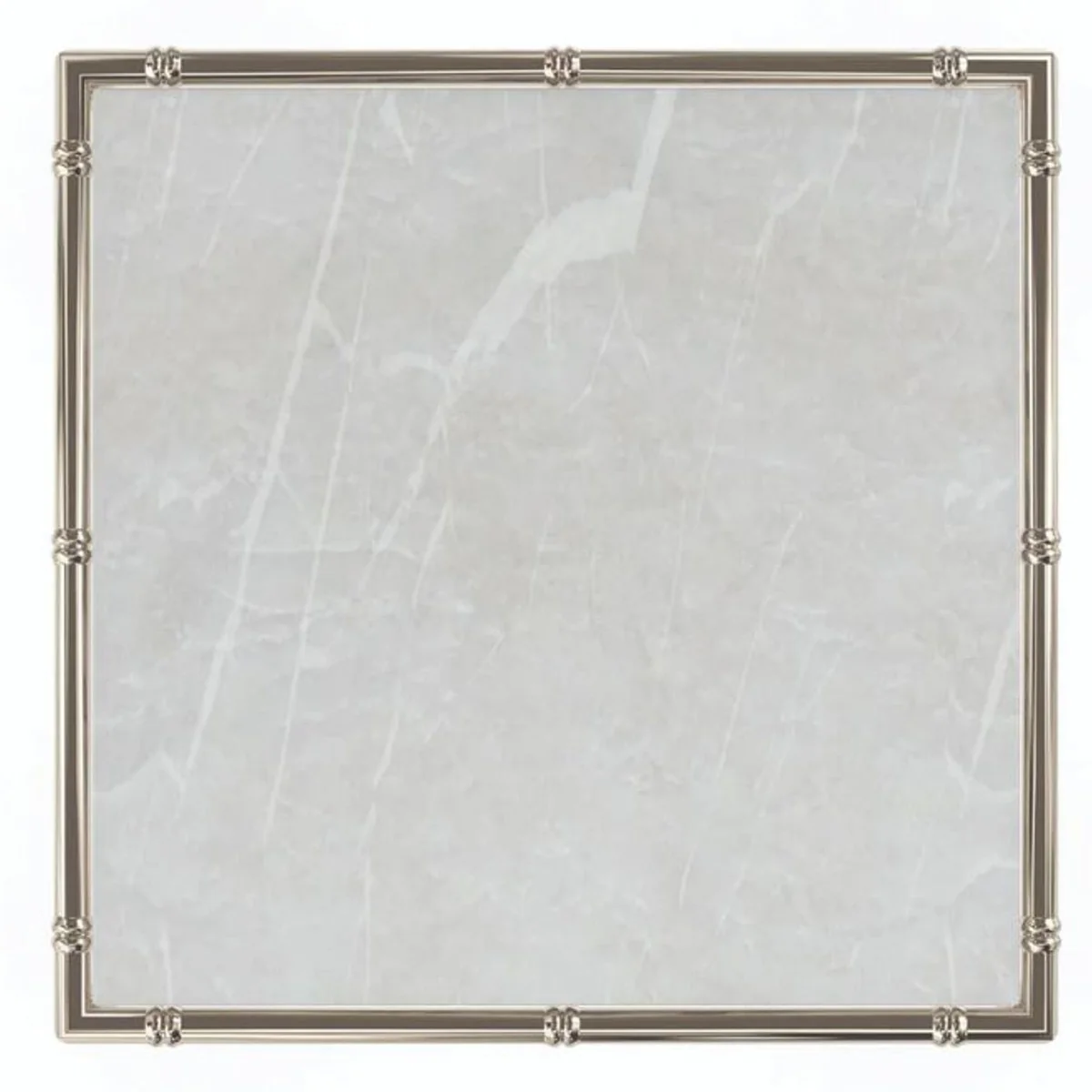 Casa Padrino mesa auxiliar de lujo de metal con tablero de m¨¢rmol plata / blanco Al. 48 cm