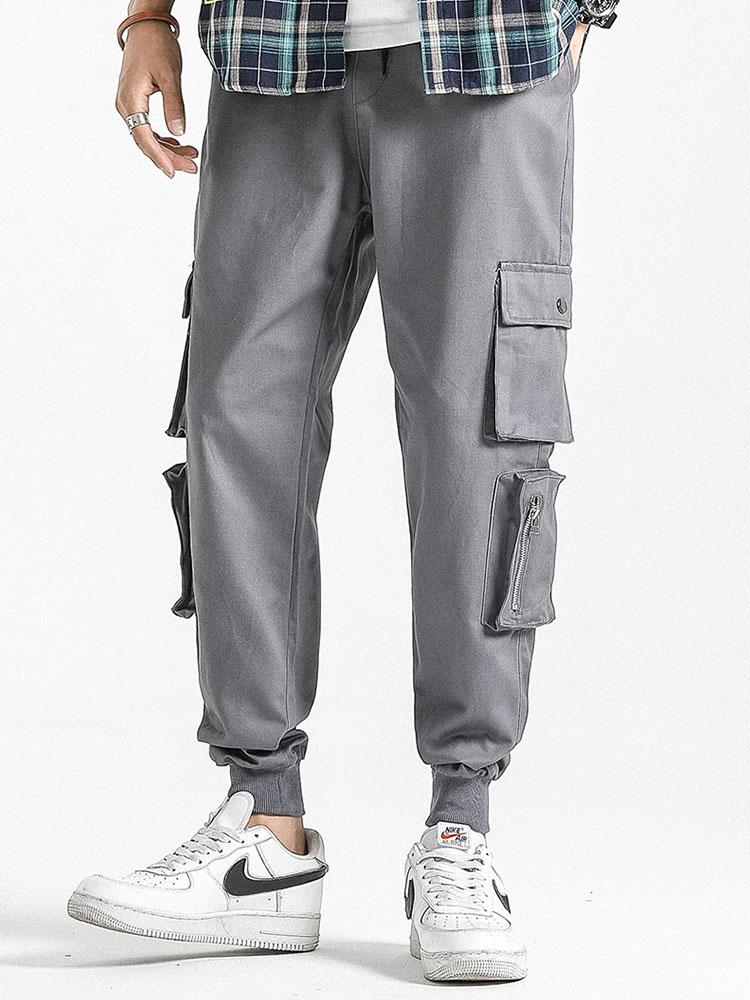 Drawstring Elastic Waist Cargo Joggers