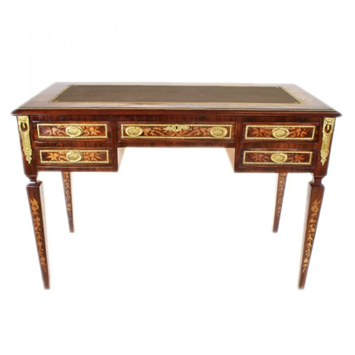 Casa Padrino Empire mahogany desk inlaid / Gold - Baroque secretary luxury furniture