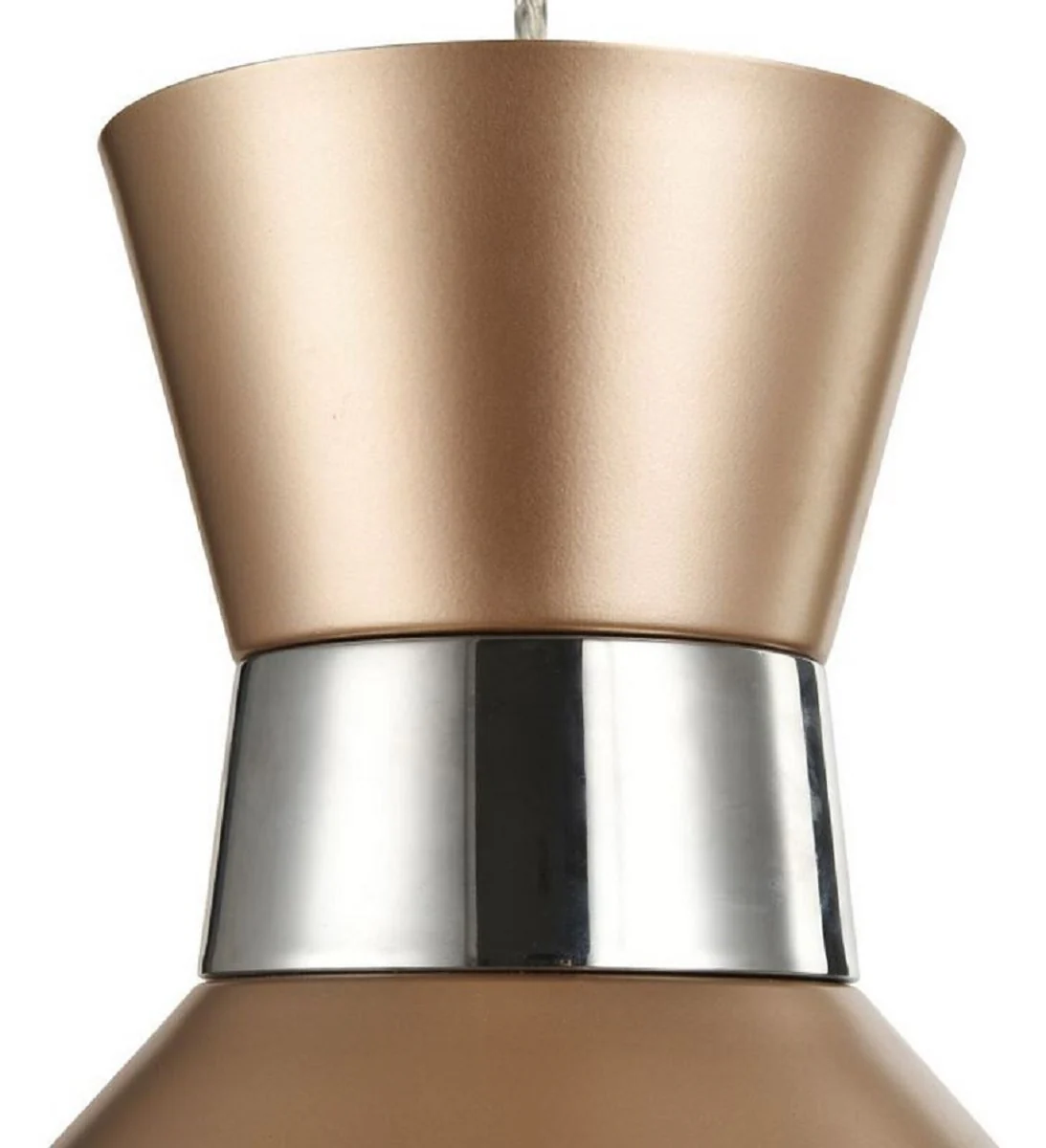 Casa Padrino Lámpara Colgante Champagne / Plata Ø 33,5 cm - Lámpara de Altura Regulable