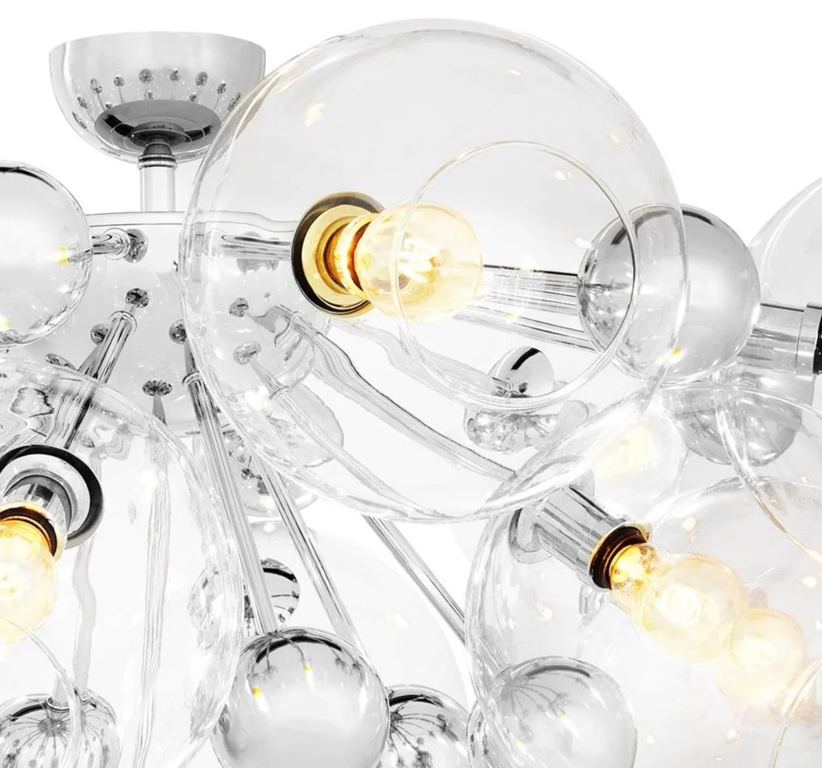 Casa Padrino lámpara de techo de lujo plata Ø 90 x H. 57 cm - Calidad de Lujo