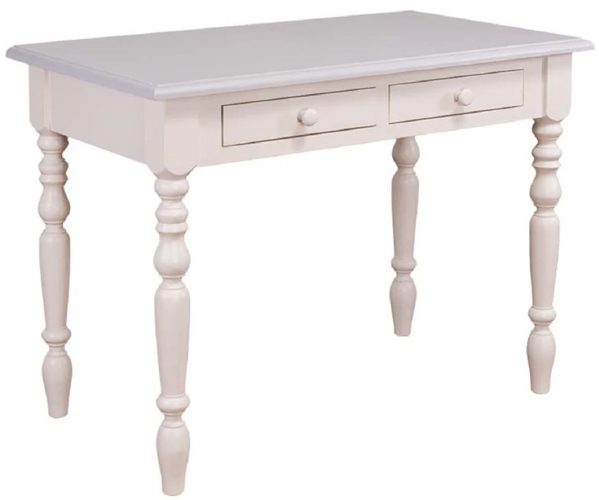 Casa Padrino escritorio de estilo campestre con 2 cajones crema / gris 109 x 60 x H. 79 cm - Muebles de Oficina de Estilo Campestre