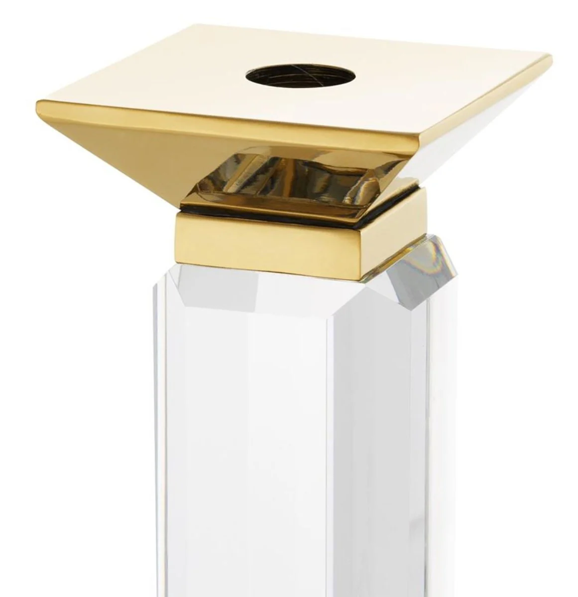 Casa Padrino luxury candle holder set of 3 gold - Luxury Crystal Glass Accessories