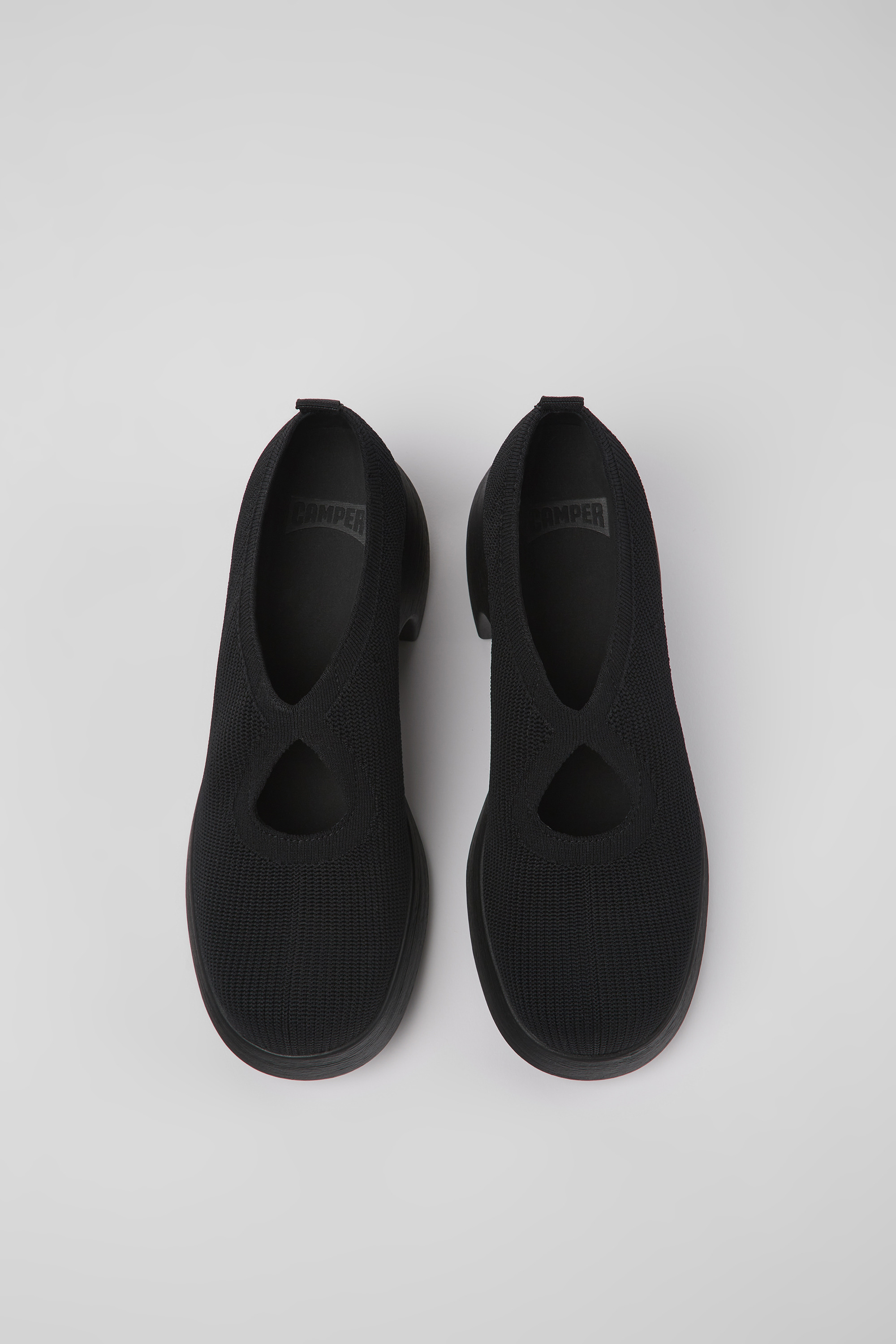 Thelma - Black one-piece knit shoes for women