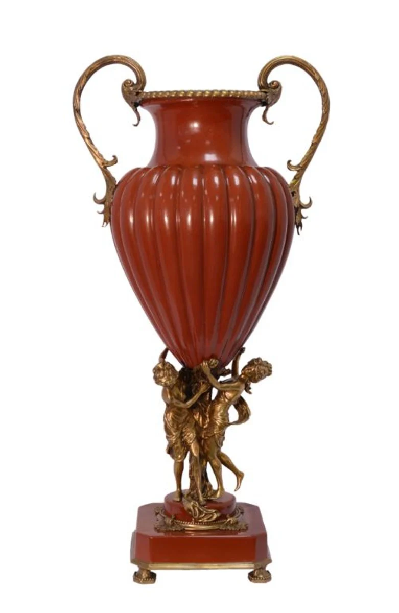 Casa Padrino baroque porcelain vase with 2 handles - luxury collection