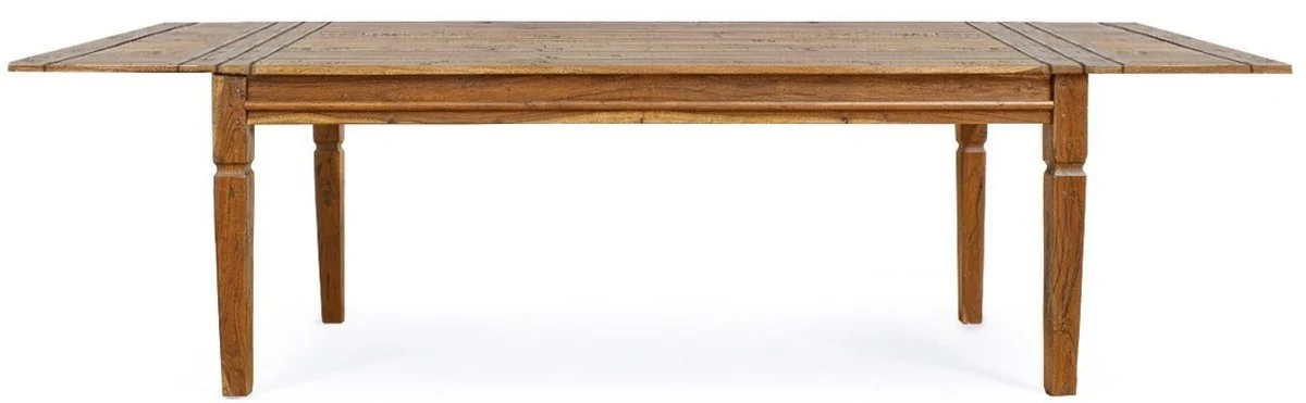 Casa Padrino mesa de comedor estilo campestre marr¨®n / natural 200-290 x 100 x A. 76 cm - Mesa de cocina extensible r¨²stica - Muebles de comedor r¨²sticos madera maciza - Muebles estilo campestre