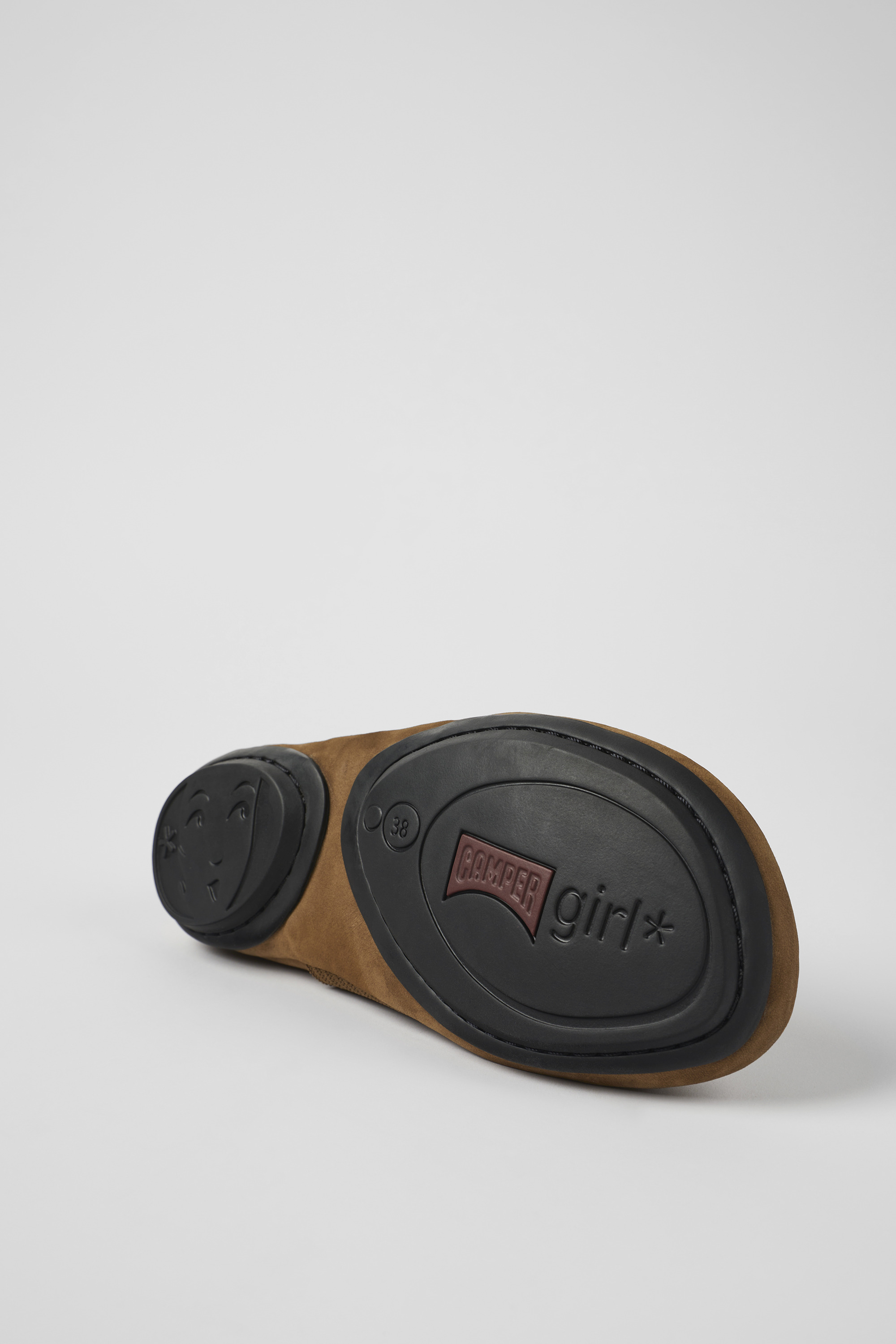 Right - Brown nubuck ballerinas for women